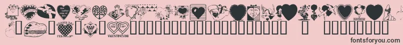 fuente LM Valentines  1 – Fuentes Negras Sobre Fondo Rosa