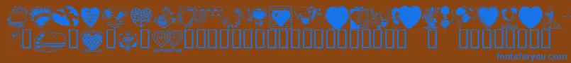 フォントLM Valentines  1 – 茶色の背景に青い文字