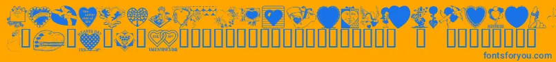 LM Valentines  1 Font – Blue Fonts on Orange Background