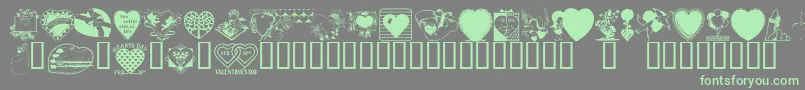 LM Valentines  1 Font – Green Fonts on Gray Background