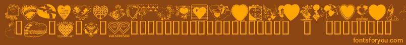 LM Valentines  1 Font – Orange Fonts on Brown Background