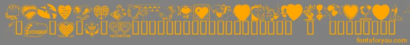 LM Valentines  1 Font – Orange Fonts on Gray Background