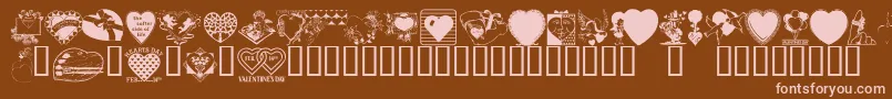 フォントLM Valentines  1 – 茶色の背景にピンクのフォント