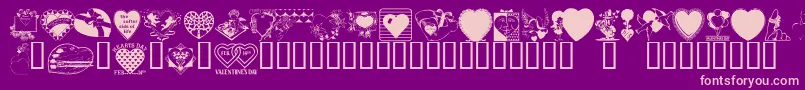 Police LM Valentines  1 – polices roses sur fond violet