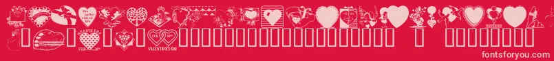 Czcionka LM Valentines  1 – różowe czcionki na czerwonym tle