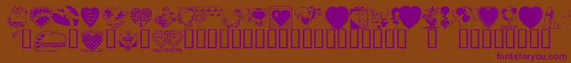 Fonte LM Valentines  1 – fontes roxas em um fundo marrom
