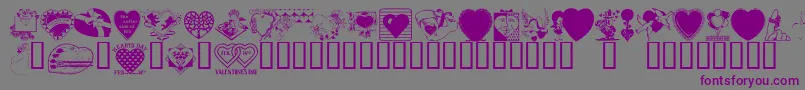 フォントLM Valentines  1 – 紫色のフォント、灰色の背景