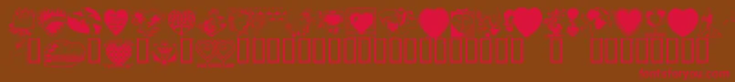LM Valentines  1 Font – Red Fonts on Brown Background