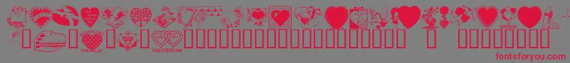LM Valentines  1 Font – Red Fonts on Gray Background