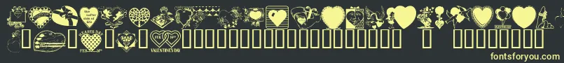 Fonte LM Valentines  1 – fontes amarelas em um fundo preto