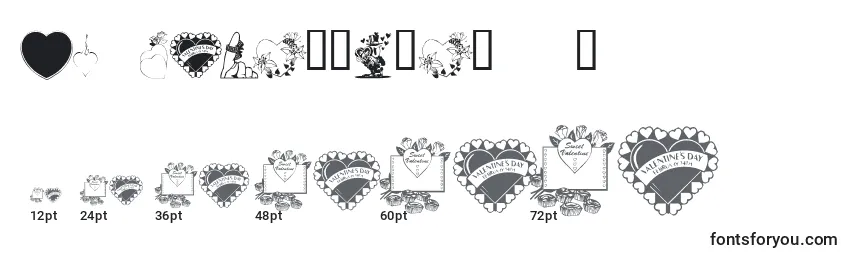 Tamanhos de fonte LM Valentines  1