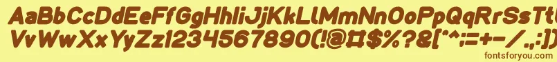 LMAO Bold Italic Font – Brown Fonts on Yellow Background