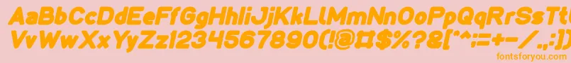 LMAO Bold Italic Font – Orange Fonts on Pink Background