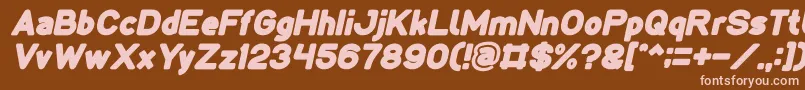 LMAO Bold Italic-Schriftart – Rosa Schriften auf braunem Hintergrund