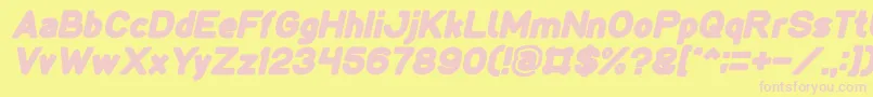LMAO Bold Italic Font – Pink Fonts on Yellow Background