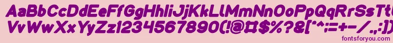 LMAO Bold Italicフォントについての詳細 フォントLMAO Bold Italic – ピンクの背景に紫のフォント