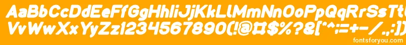 LMAO Bold Italic-Schriftart – Weiße Schriften auf orangefarbenem Hintergrund