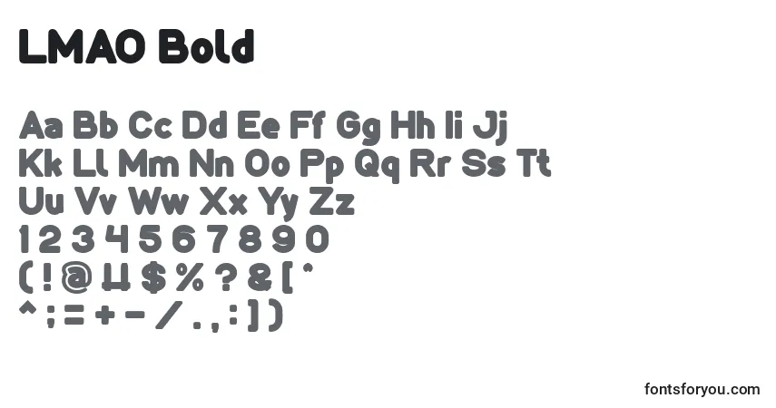 Schriftart LMAO Bold – Alphabet, Zahlen, spezielle Symbole