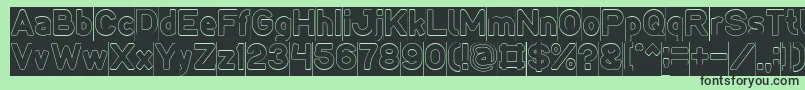 LMAO Hollow Inverse Font – Black Fonts on Green Background