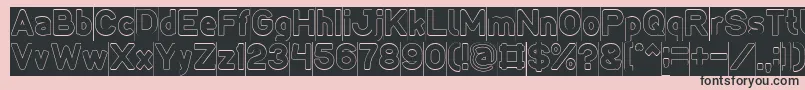 LMAO Hollow Inverse Font – Black Fonts on Pink Background