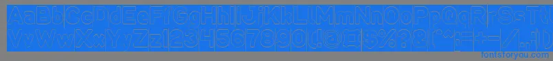 LMAO Hollow Inverse-Schriftart – Blaue Schriften auf grauem Hintergrund
