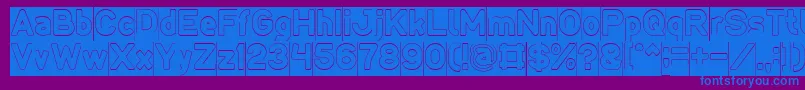 フォントLMAO Hollow Inverse – 紫色の背景に青い文字