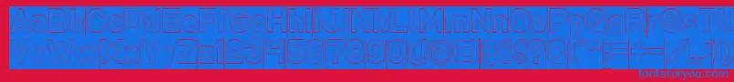 LMAO Hollow Inverse Font – Blue Fonts on Red Background