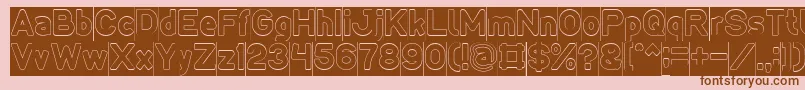 LMAO Hollow Inverse Font – Brown Fonts on Pink Background