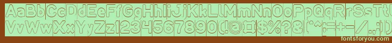 LMAO Hollow Inverse Font – Green Fonts on Brown Background