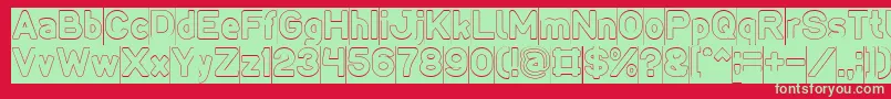 LMAO Hollow Inverse Font – Green Fonts on Red Background