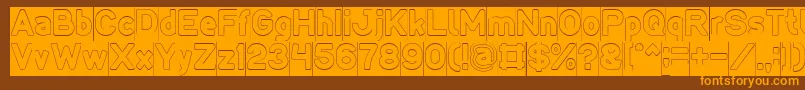 LMAO Hollow Inverse Font – Orange Fonts on Brown Background