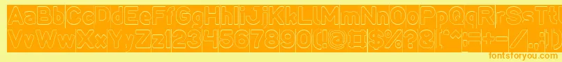 Czcionka LMAO Hollow Inverse – pomarańczowe czcionki na żółtym tle