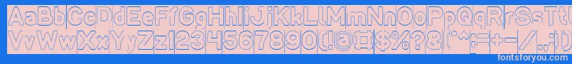 LMAO Hollow Inverse Font – Pink Fonts on Blue Background