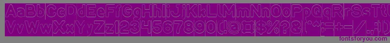 フォントLMAO Hollow Inverse – 紫色のフォント、灰色の背景