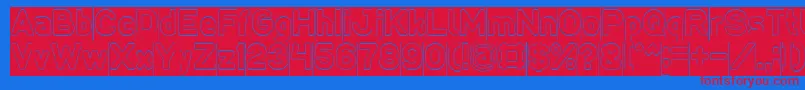 LMAO Hollow Inverse-fontti – punaiset fontit sinisellä taustalla