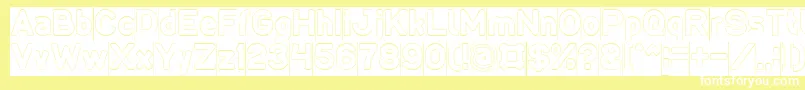 フォントLMAO Hollow Inverse – 黄色い背景に白い文字