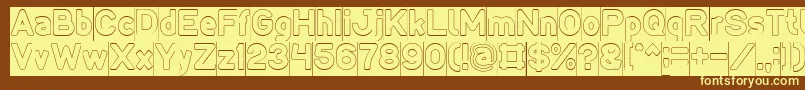 LMAO Hollow Inverse-fontti – keltaiset fontit ruskealla taustalla