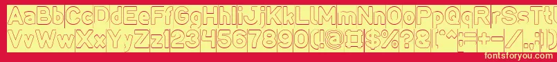 LMAO Hollow Inverse Font – Yellow Fonts on Red Background