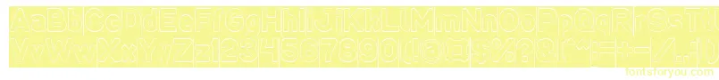 LMAO Hollow Inverse Font – Yellow Fonts on White Background