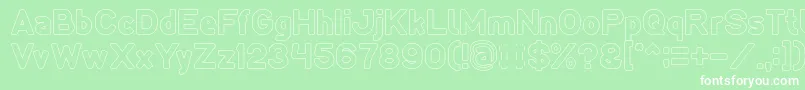 フォントLMAO Hollow – 緑の背景に白い文字