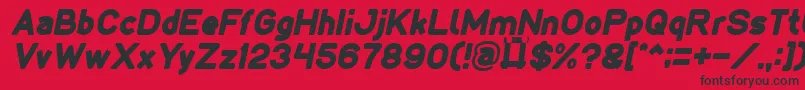 フォントLMAO Italic – 赤い背景に黒い文字