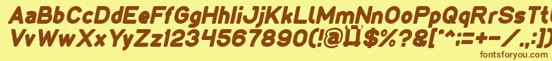 LMAO Italic Font – Brown Fonts on Yellow Background
