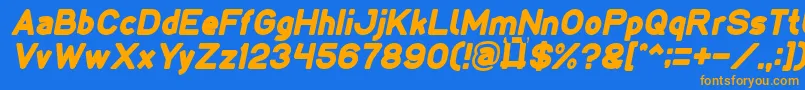LMAO Italic Font – Orange Fonts on Blue Background