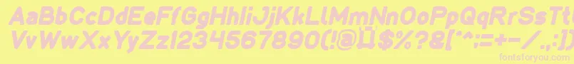 LMAO Italic Font – Pink Fonts on Yellow Background