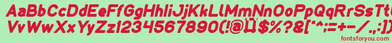 LMAO Italic-fontti – punaiset fontit vihreällä taustalla