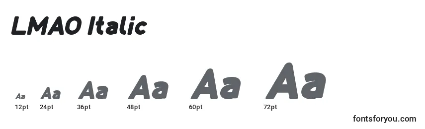 Размеры шрифта LMAO Italic