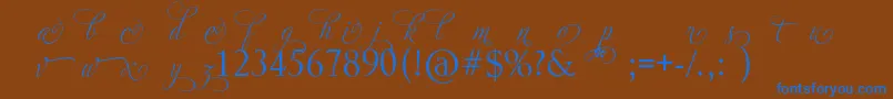 AdiosScriptAltIi Font – Blue Fonts on Brown Background