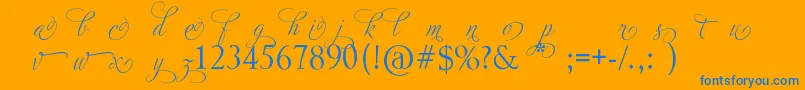 AdiosScriptAltIi Font – Blue Fonts on Orange Background