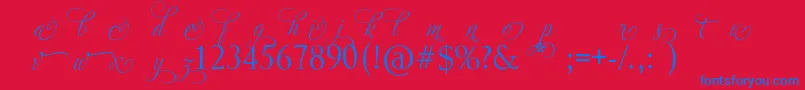AdiosScriptAltIi Font – Blue Fonts on Red Background