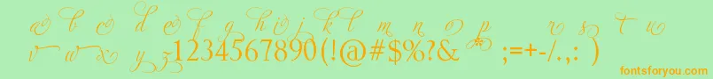 AdiosScriptAltIi Font – Orange Fonts on Green Background
